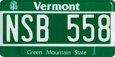 VT license plate NSB558