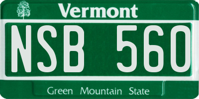 VT license plate NSB560
