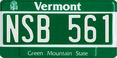 VT license plate NSB561