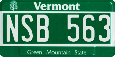 VT license plate NSB563