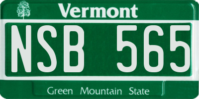VT license plate NSB565