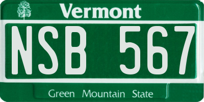 VT license plate NSB567