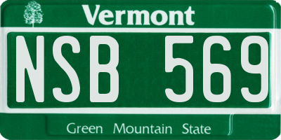VT license plate NSB569