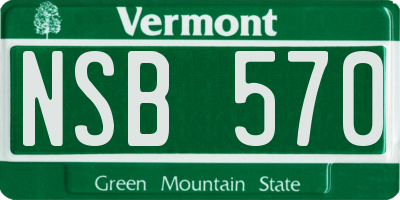 VT license plate NSB570