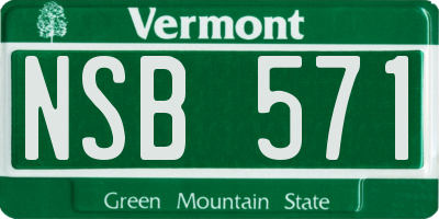 VT license plate NSB571
