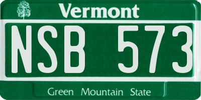 VT license plate NSB573