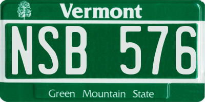 VT license plate NSB576