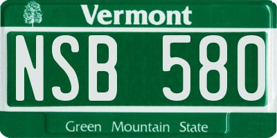 VT license plate NSB580