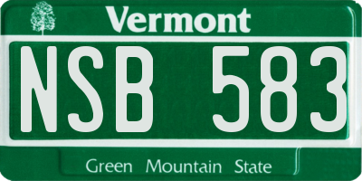 VT license plate NSB583