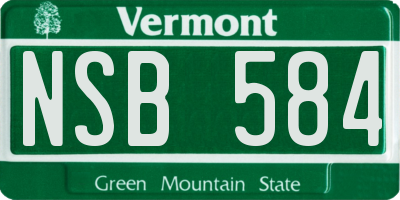 VT license plate NSB584