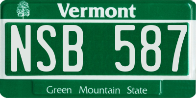 VT license plate NSB587