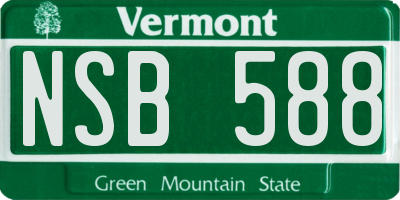VT license plate NSB588