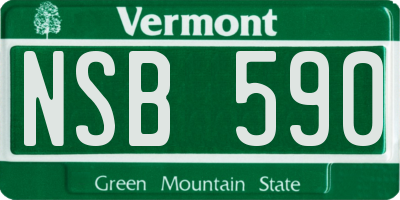 VT license plate NSB590