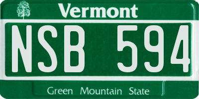 VT license plate NSB594