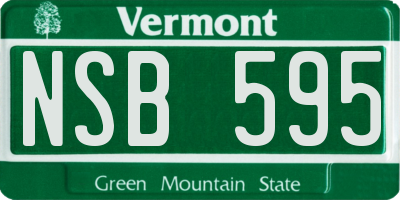 VT license plate NSB595