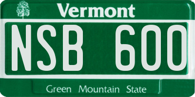 VT license plate NSB600
