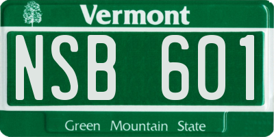 VT license plate NSB601
