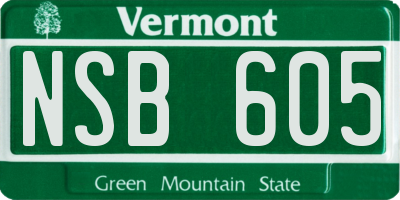 VT license plate NSB605