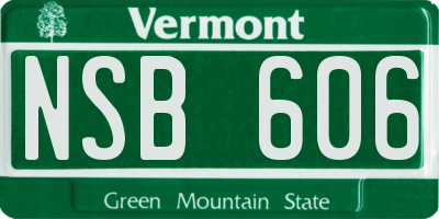 VT license plate NSB606