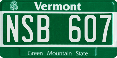 VT license plate NSB607