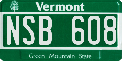 VT license plate NSB608