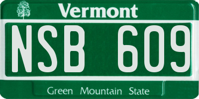 VT license plate NSB609