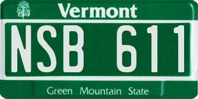VT license plate NSB611