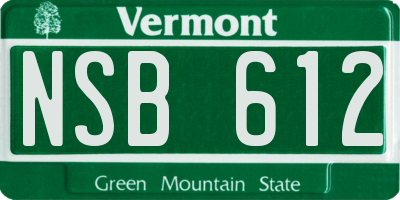 VT license plate NSB612
