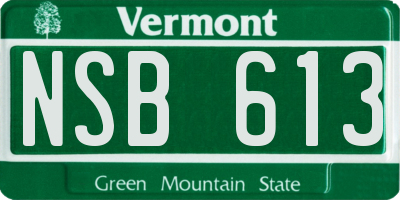 VT license plate NSB613