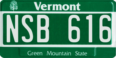 VT license plate NSB616