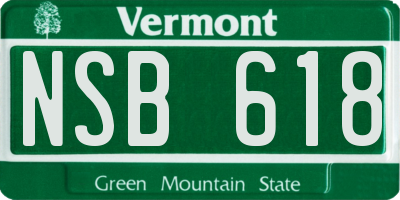 VT license plate NSB618
