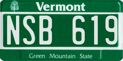 VT license plate NSB619