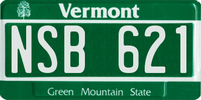 VT license plate NSB621