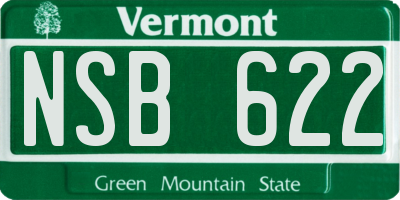 VT license plate NSB622
