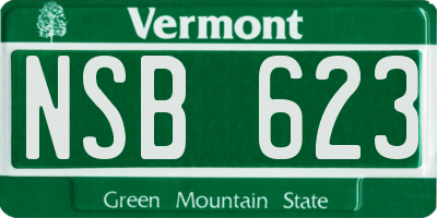 VT license plate NSB623