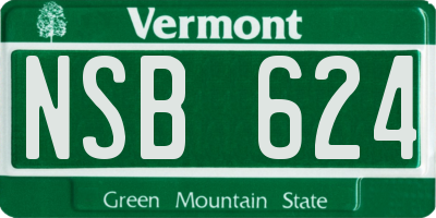 VT license plate NSB624