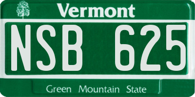 VT license plate NSB625