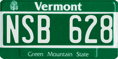 VT license plate NSB628