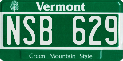 VT license plate NSB629