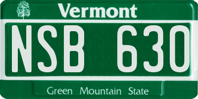 VT license plate NSB630