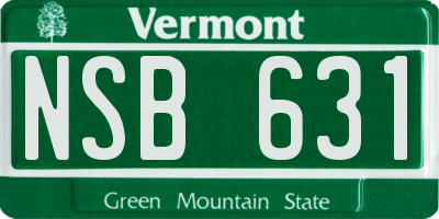 VT license plate NSB631