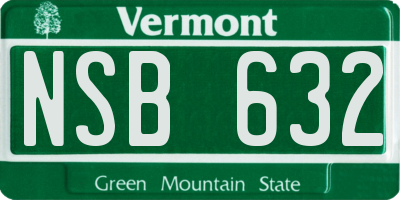 VT license plate NSB632