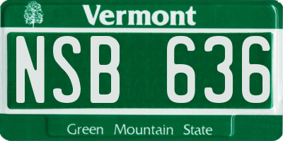 VT license plate NSB636