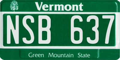 VT license plate NSB637