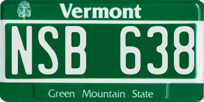 VT license plate NSB638