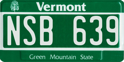 VT license plate NSB639