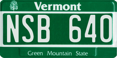 VT license plate NSB640