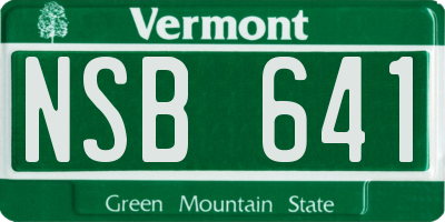VT license plate NSB641