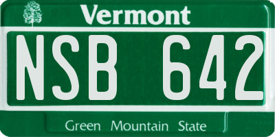 VT license plate NSB642