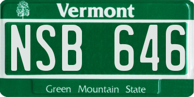 VT license plate NSB646